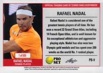 2023 Pro Set 1989 Style #PB-9 Rafael Nadal Back