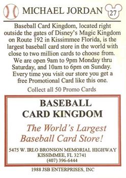 1988 Baseball Card Kingdom Promos #27 Michael Jordan Back