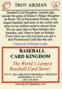 1988 Baseball Card Kingdom Promos #28 Troy Aikman Back