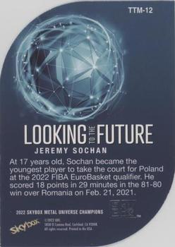 2022 SkyBox Metal Universe Champions - Looking to the Future #TTM-12 Jeremy Sochan Back