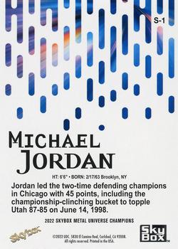 2022 SkyBox Metal Universe Champions - Skybox Premium #S-1 Michael Jordan Back