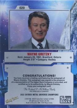 2022 SkyBox Metal Universe Champions - Base Autographs #20 Wayne Gretzky Back