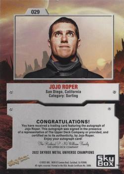 2022 SkyBox Metal Universe Champions - Base Autographs #29 Jojo Roper Back
