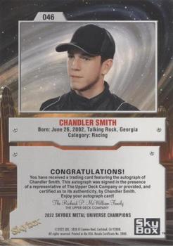 2022 SkyBox Metal Universe Champions - Base Autographs #46 Chandler Smith Back