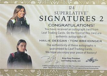2023 Leaf Superlative Sports - Signature 2 Platinum Spectrum Holofoil #S2-6 Hailie Deegan / Toni Breidinger Back