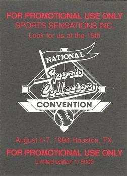 1994 15th National Sports Collectors Convention Promos #NNO Roberto Alomar Back
