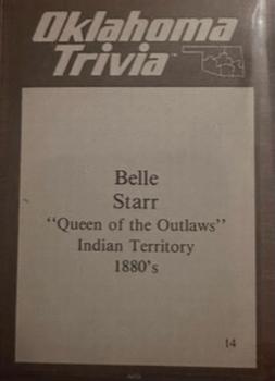 1985 Oklahoma Trivia #14 Belle Starr Back