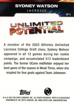 2023 Topps Athletes Unlimited All Sports - Unlimited Potential #UP-3 Sydney Watson Back
