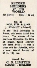 1956 Cadet Sweets Record Holders of the World 1st Series #23 Hop, Step & Jump Back