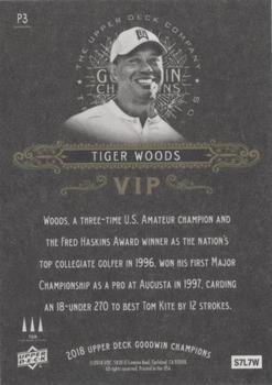 2018 Upper Deck Goodwin Champions - VIP Prizes Black #P3 Tiger Woods Back