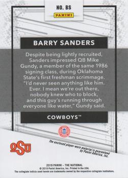 2019 Panini The National - Legends Memorabilia Cracked Ice #BS Barry Sanders Back