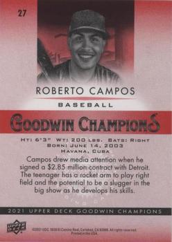 2021 Upper Deck Goodwin Champions - Platinum Color Wheel #27 Roberto Campos Back