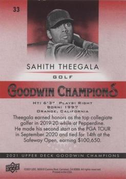 2021 Upper Deck Goodwin Champions - Platinum Color Wheel #33 Sahith Theegala Back