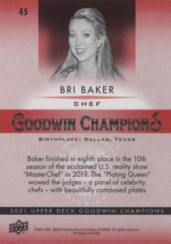 2021 Upper Deck Goodwin Champions - Platinum Color Wheel #45 Bri Baker Back