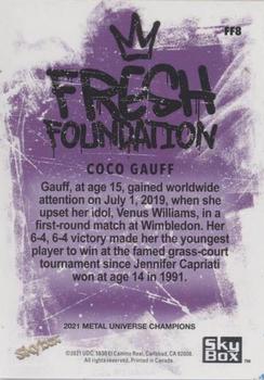 2021 SkyBox Metal Universe Champions - Fresh Foundation Gold Spectrum #FF8 Coco Gauff Back