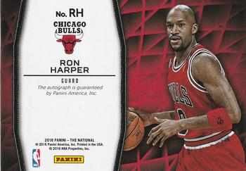 2016 Panini The National - Patch Autographs #RH Ron Harper Back