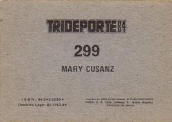 1984 Fher Trideporte #299 Mary Cusanz Back