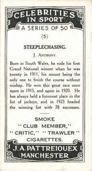 1930 J.A. Pattreiouex Celebrities In Sport #5 J. Anthony Back