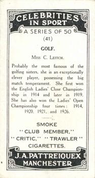 1930 J.A. Pattreiouex Celebrities In Sport #41 Miss C. Leitch Back
