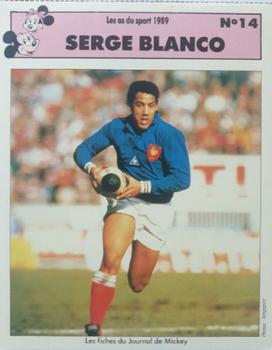 1989 Le Journal de Mickey Les as du sport 1989 #14 Serge Blanco Front