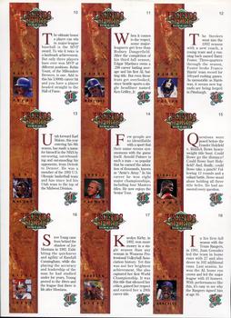 1993 Legends Sports Memorabilia - 9-Card Panels Gold #10-18 Robin Yount / Edgar Martinez /  Barry Foster / Karl Malone / Arnold Palmer / Riddick Bowe / Steve Young / Karolyn Kirby / Juan Gonzalez Back