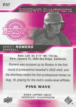 2023 Upper Deck Goodwin Champions - Platinum Pink Wave #P37 Mikey Romero Back