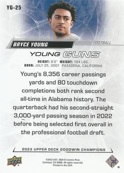 2023 Upper Deck Goodwin Champions - Upper Deck Young Guns #YG-25 Bryce Young Back