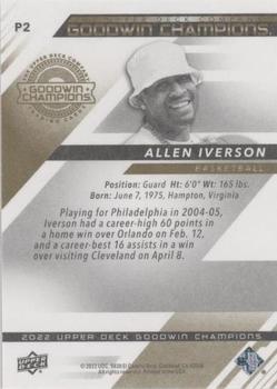 2022 Upper Deck Goodwin Champions - VIP Prize Card Red Achievements #P2 Allen Iverson Back
