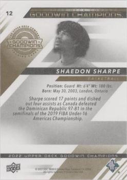 2022 Upper Deck Goodwin Champions - Photo Variations Red #12 Shaedon Sharpe Back
