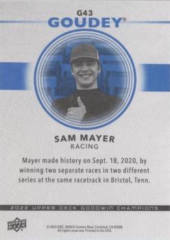 2022 Upper Deck Goodwin Champions - Goudey Royal Blue #G43 Sam Mayer Back