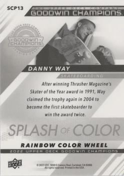 2022 Upper Deck Goodwin Champions - Splash of Color Platinum Rainbow Color Wheel #SCP13 Danny Way Back