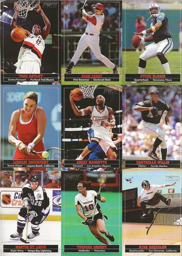 2004 Sports Illustrated for Kids - 9-Card Sheet ##397-405 Theo Ratliff / Sean Casey / Steve McNair / Lindsay Davenport / Corey Maggette / Dontrelle Willis / Martin St. Louis / Theresa Sherry / Ryan Sheckler Front