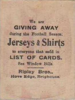 1923-24 Ripley Bros. Football Colours #21 Featherstone Rovers Back