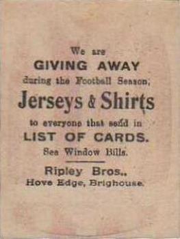 1923-24 Ripley Bros. Football Colours #52 West Bromwich Albion Back