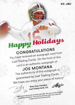 2022 Leaf Holiday Packs - Happy Holidays Autographs #HH-JM2 Joe Montana Back