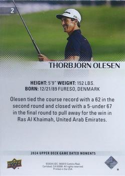 2024 Upper Deck Game Dated Moments #2 Thorbjorn Olesen Back