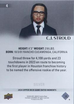 2024 Upper Deck Game Dated Moments - Silver #4 C.J. Stroud Back