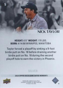 2024 Upper Deck Game Dated Moments - Silver #5 Nick Taylor Back