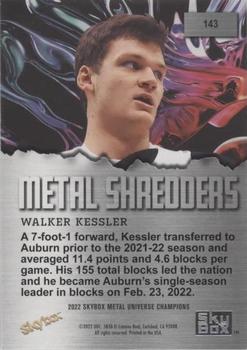 2022 SkyBox Metal Universe Champions - Spectrum #143 Walker Kessler Back