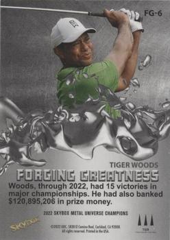 2022 SkyBox Metal Universe Champions - Forging Greatness Achievements #FG-6 Tiger Woods Back