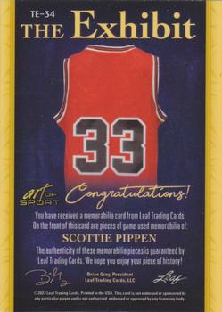 2023 Leaf Art of Sport - The Exhibit Gold #TE-34 Scottie Pippen Back