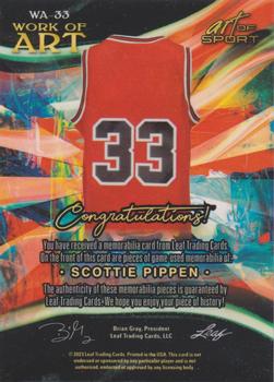 2023 Leaf Art of Sport - Work of Art Platinum #WA-33 Scottie Pippen Back