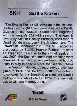 2020-21 All Sports (Unlicensed) - Blue #SK-1 Seattle Kraken Logo Back