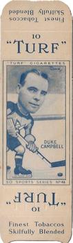 1949 Carreras Turf Cigarettes Sports Series - Uncut Singles #46 Duke Campbell Front