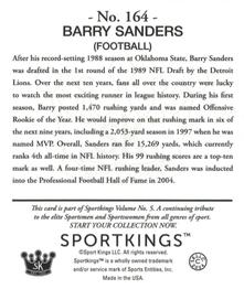2024 Sportkings Volume 5 - Mini #164 Barry Sanders Back
