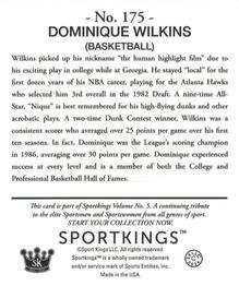 2024 Sportkings Volume 5 - Mini #175 Dominique Wilkins Back