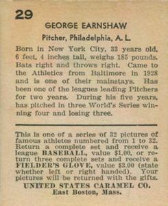 1933 U.S. Caramel (R328) #29 George Earnshaw Back