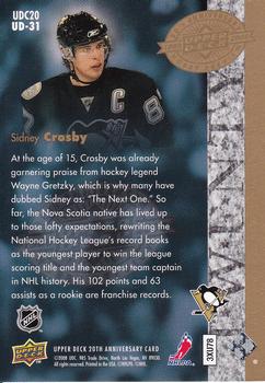 2008 Upper Deck 20th Anniversary #UD-31 Sidney Crosby Back