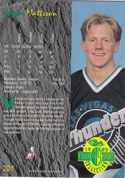 1993 Classic Four Sport #201 Jesper Mattsson Back