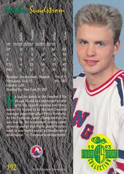 1993 Classic Four Sport #192 Niklas Sundstrom Back